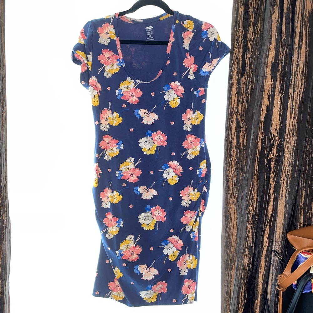 Navy Floral Maternity Dress